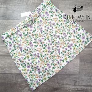 Loft Floral Belted Skirt Size 12